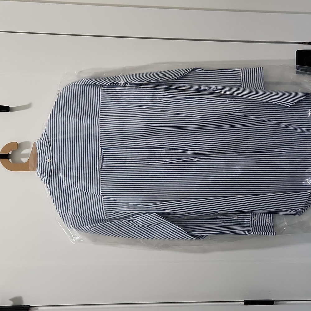 Veronica Beard Blue Striped Lloys Button Down With Cresr - Picture 5 of 7